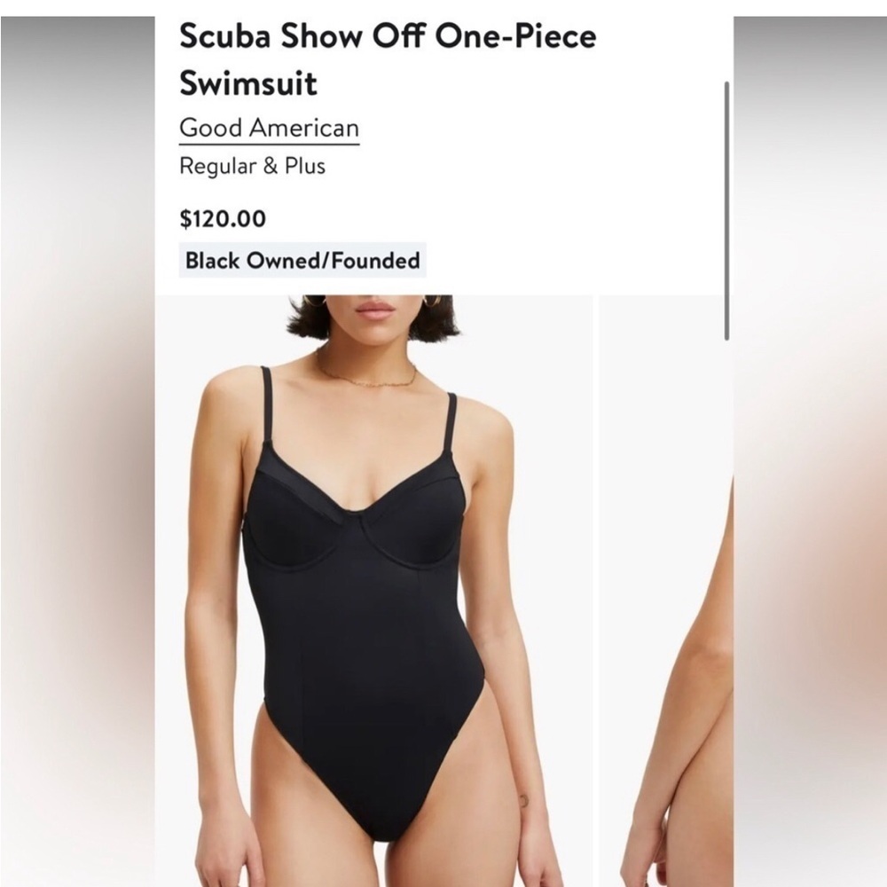 🆕 GOOD AMERICAN Scuba Show Off One Piece Swimsuit SZ L 3